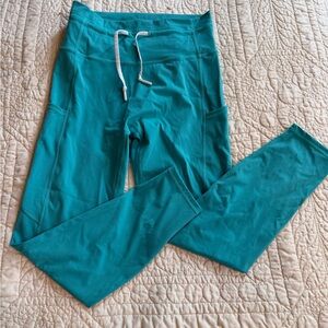 Zyia Teal Luxe Leggings with Drawstring